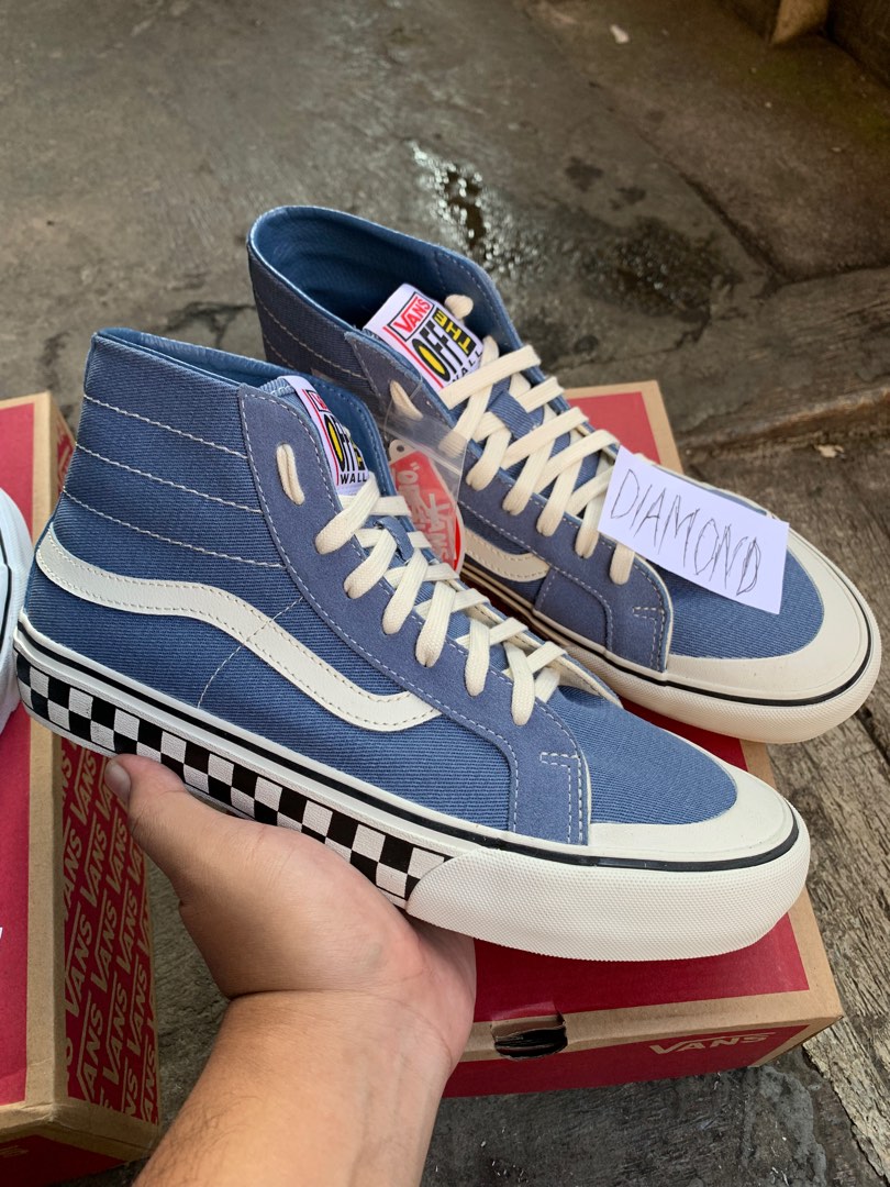Vans Sk8 Hi Dec Salt Wash Moonlight Blue on Carousell