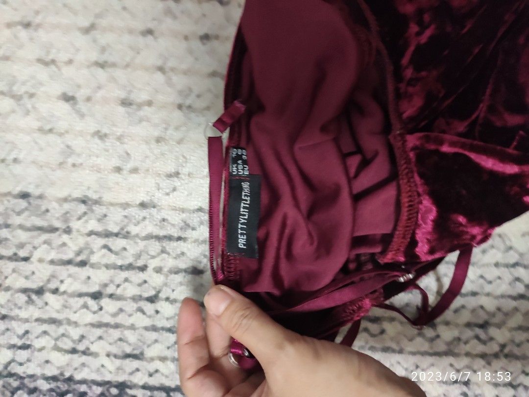 Velvet bodysuit (Category: Undergarments & Loungewear) located in Quezon City. Submitted by stylefast (Listing ID 1236541394, Image 3). Description: rush sale 100.