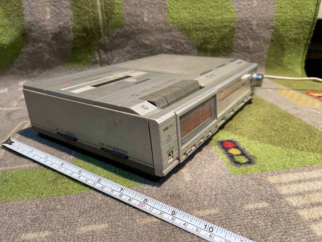 Vintage Philips clock Radio Cassette Made in Hong Kong 220v big size