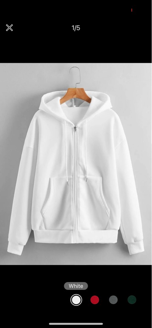 white zip up hoodie Women s Fashion Coats Jackets and Outerwear