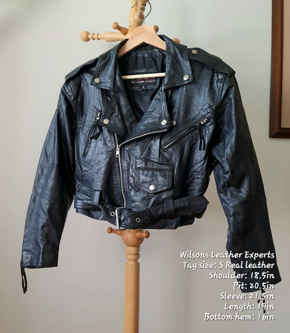Wilsons Leather Experts leather jacket punk rock cropped Men s