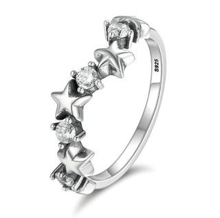 Women 925 Sterling Silver Classy Star Ring WR925-12