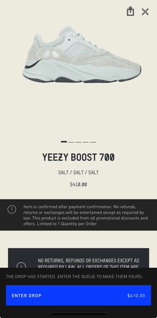 Yeezy 700 top v2 size chart