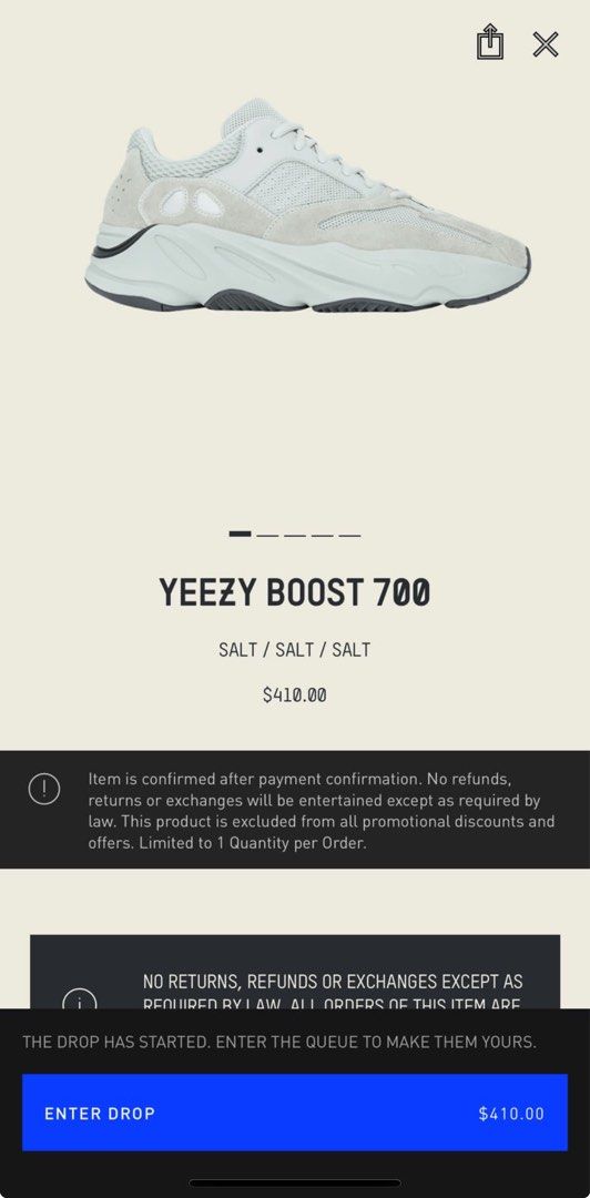 Yeezy 700 discount v2 size chart