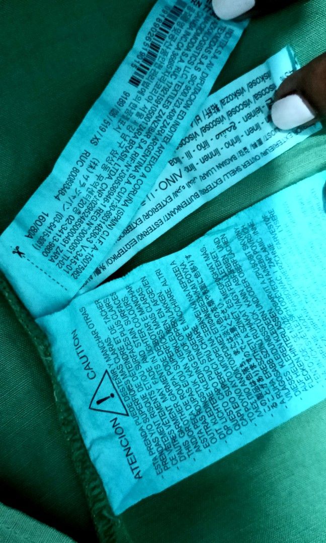 Zara Linen Green Dress on Carousell