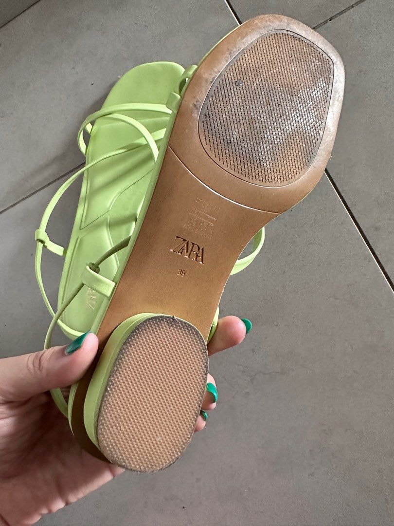 Zara neon green sandal size 39