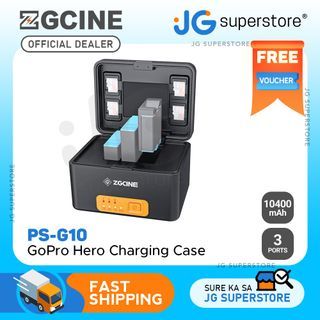 ZGCINE by Ulanzi PS-G10 Fast Charging Case for GoPro Hero 5 6 7 8 9 10 11 with Built-in 10400 mAh Battery and 3 Battery Ports | JG Superstore