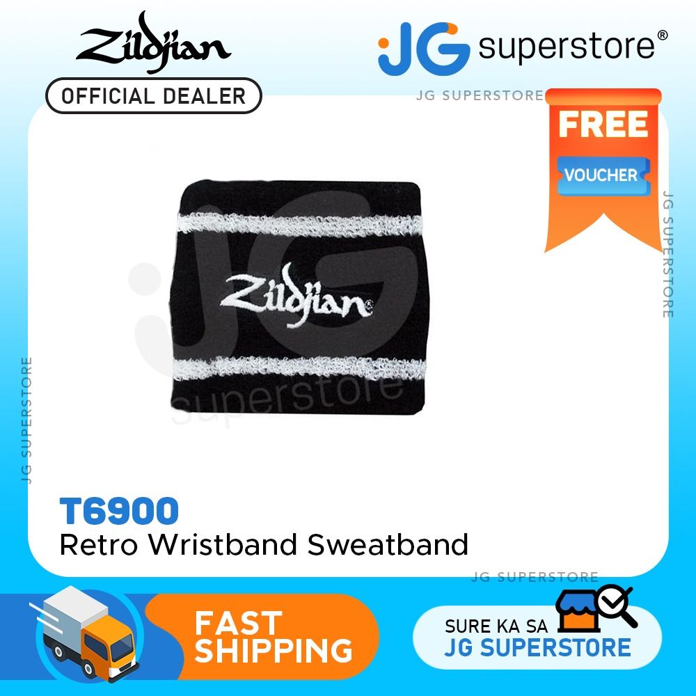 Zildjian Retro Wristband Sweatband with Embroidered Logo for Drummers