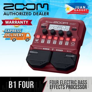 Zoom B1 FOUR Bass Guitar Multi-Effects Processor Pedal, With 60+ Built-in Effects, Amp Modeling, Looper, Rhythm Section, Tuner, Battery Powered  | JG Superstore