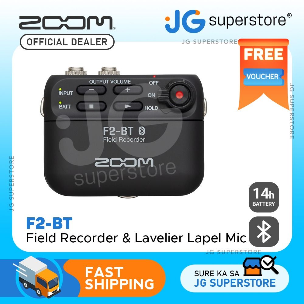 ZOOM F2-BT Field Recorder and Lavalier Lapel Microphone with