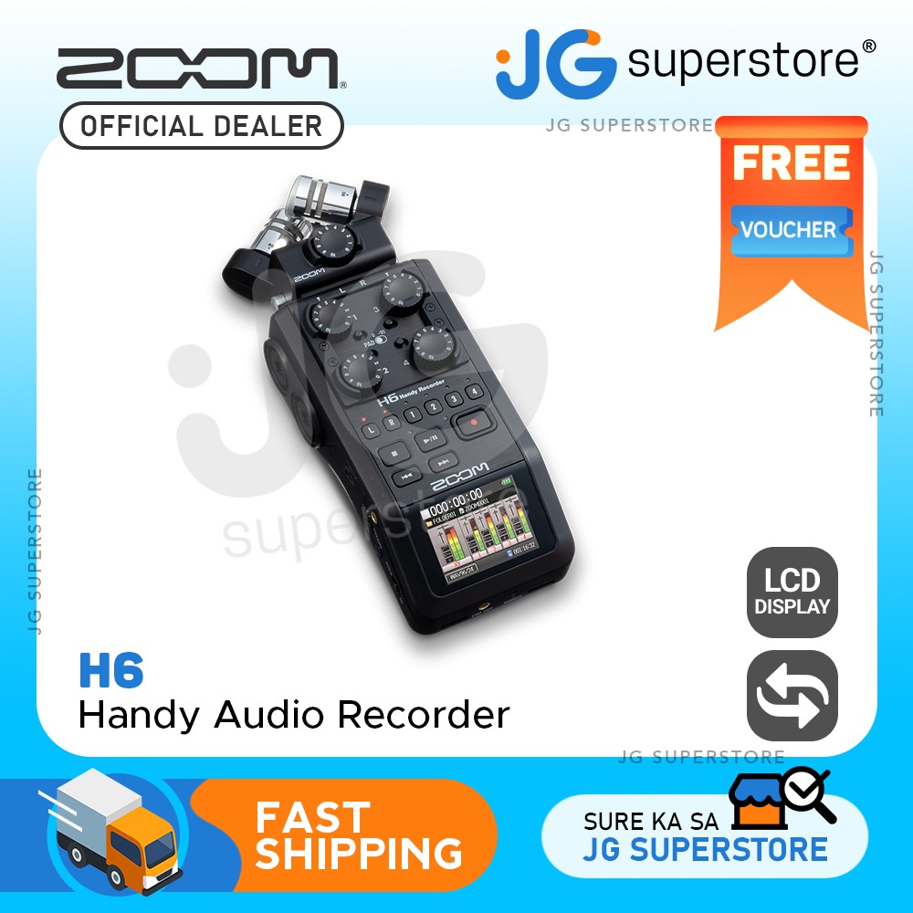 Zoom H6 Handy Recorder with Interchangeable Microphone System for Audio