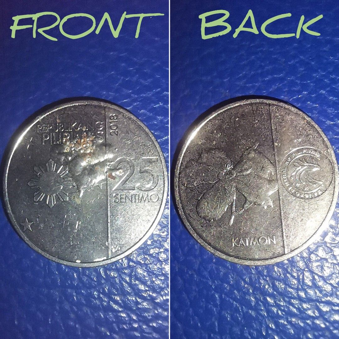 2018 Error Coins 25 Centavo Coins (Category: Currency) located in Caloocan City. Submitted by all_antiques_preloved (Listing ID 1240523586, Image 2). Description: 🎉 Sale! Sale! Sale! 💕 Valid until NOV. 30, 2024 ☑️ Can still provide photos upon request po. ☺️ P.S. Please check out my page here sa Carousell❤️ thank y'all! ❤️ ❇️ Lahat po ng ANTIQUE/VINTAGE ITEMS dito ay from our lola's & some from our great grandparents pa po, so rest assured po n