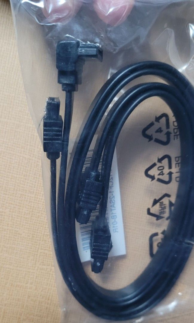 2x Sata Cables, L shaped and Normal shaped for HDD SSD PC, Computers