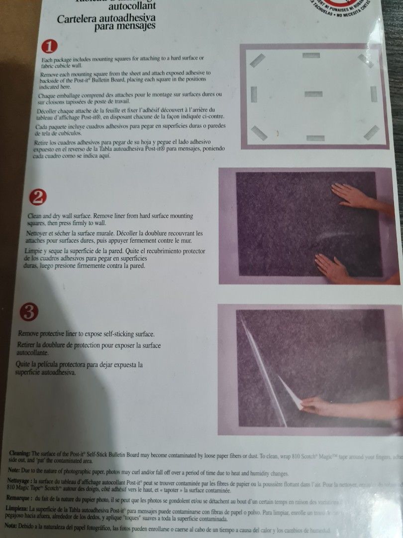 3M Postit Self Stick Bulletin Board, Hobbies & Toys, Stationery