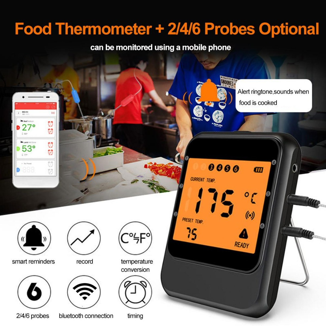 603) SHINMAX MEAT THERMOMETER, WIRELESS BBQ THERMOMETER,BLUETOOTH