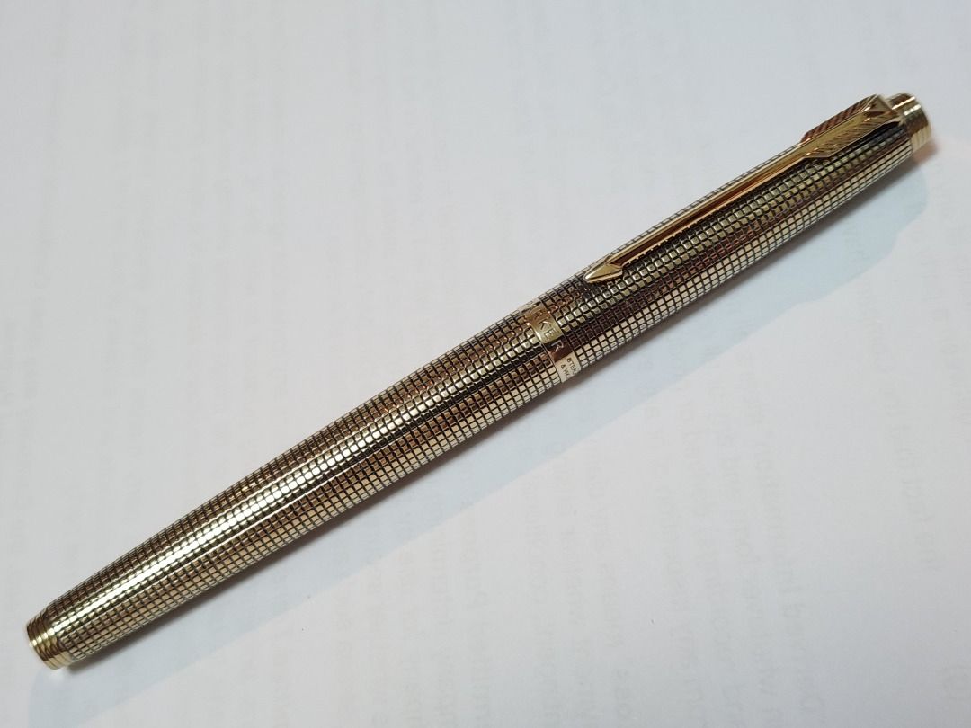 派克75 第一代平頂包金銀格墨水筆~ Parker 75 Flat Top Ciselé