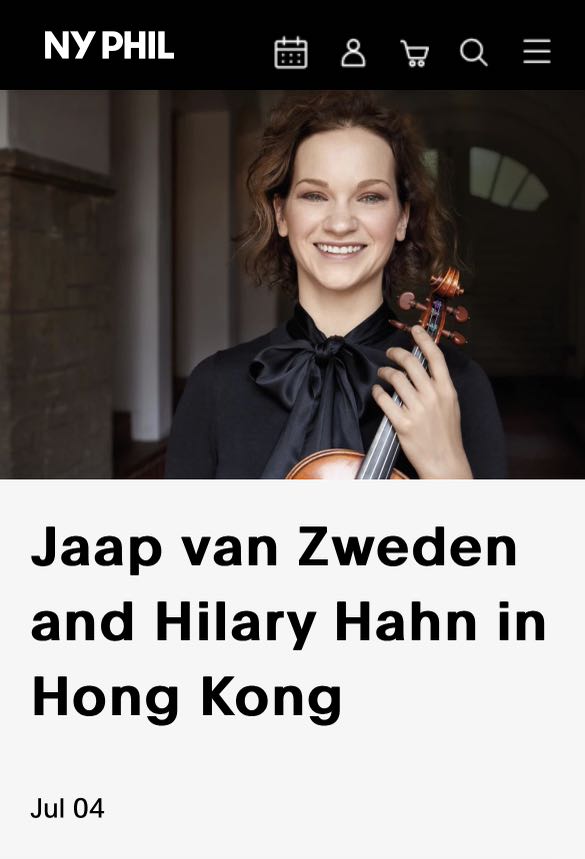 (HOLD) 原價放一張 4/7 NY Phil x Hilary Hahn 門票＆禮券 活動門票 Carousell