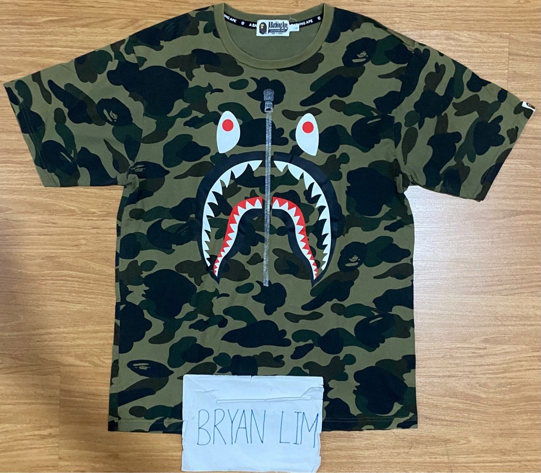 Bape green clearance camo t shirt