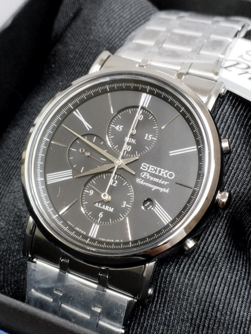 ✨✨ OFFER ✨✨ SEIKO SNAF75P1 PREMIER ALARM CHRONOGRAPH STAINLESS STEEL CRYSTAL WATCH, 名牌, 手錶-
