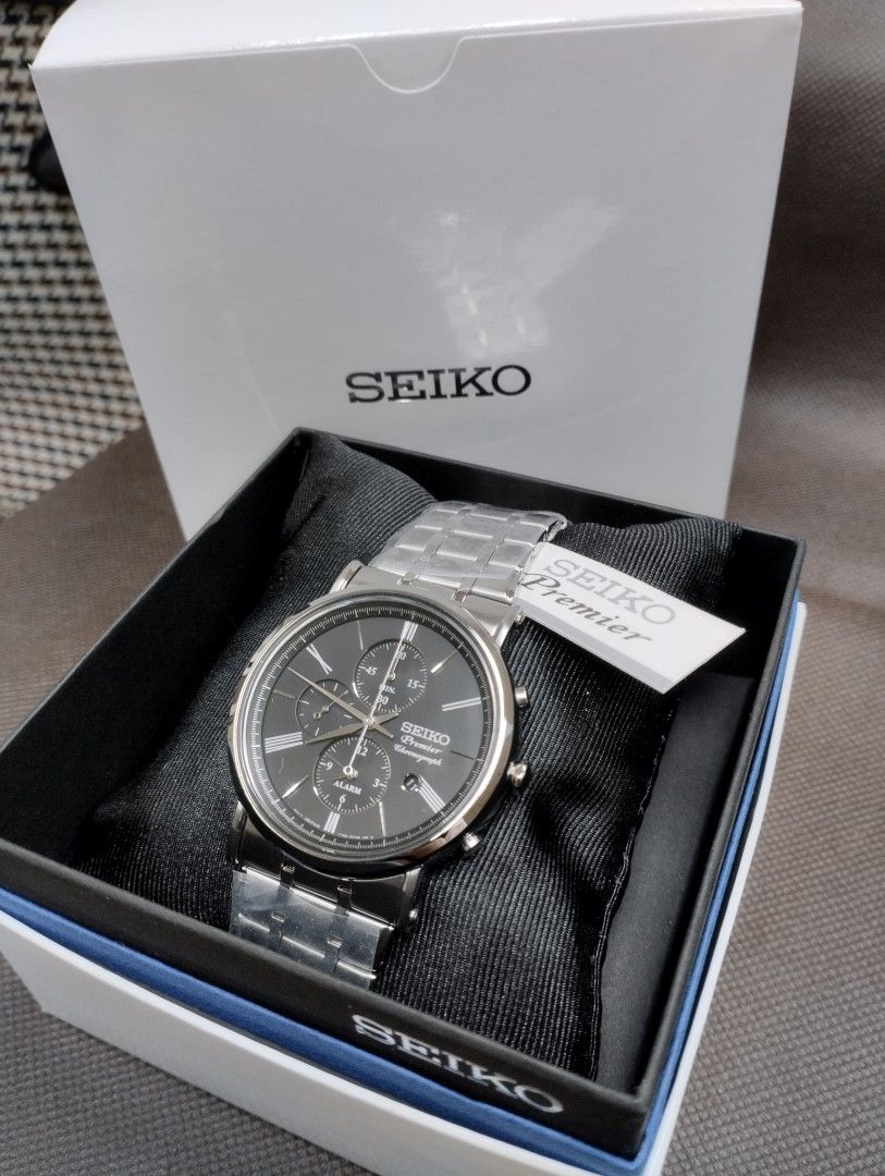 ✨✨ OFFER ✨✨ SEIKO SNAF75P1 PREMIER ALARM CHRONOGRAPH STAINLESS STEEL CRYSTAL WATCH, 名牌, 手錶-