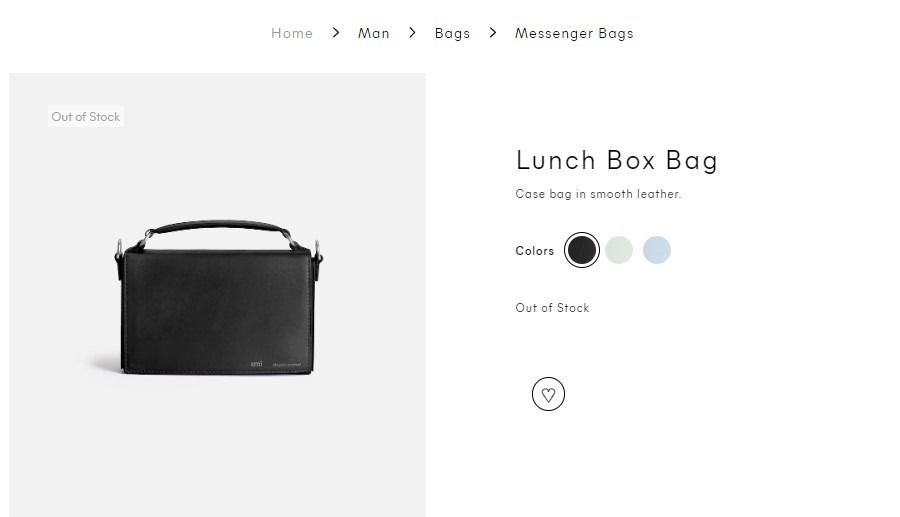 Ami Paris Ami De Coeur Lunch Box Bag in Natural for Men