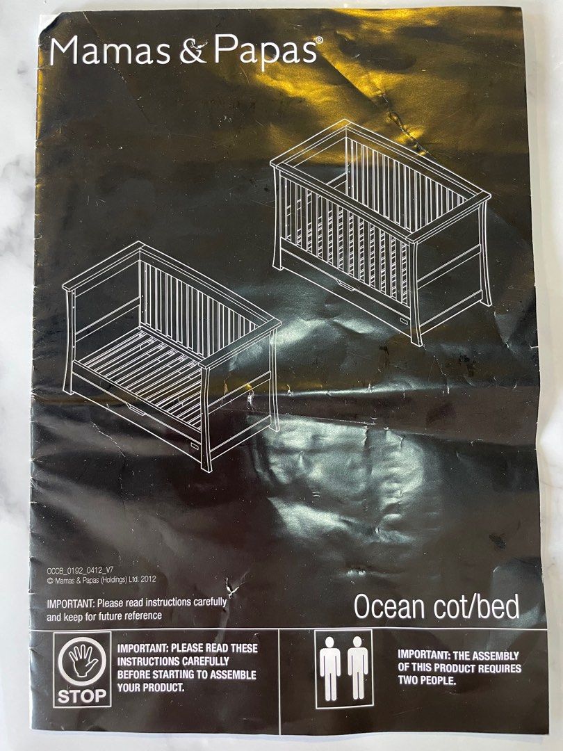 Mamas and papas ocean cot 2025 bed instructions