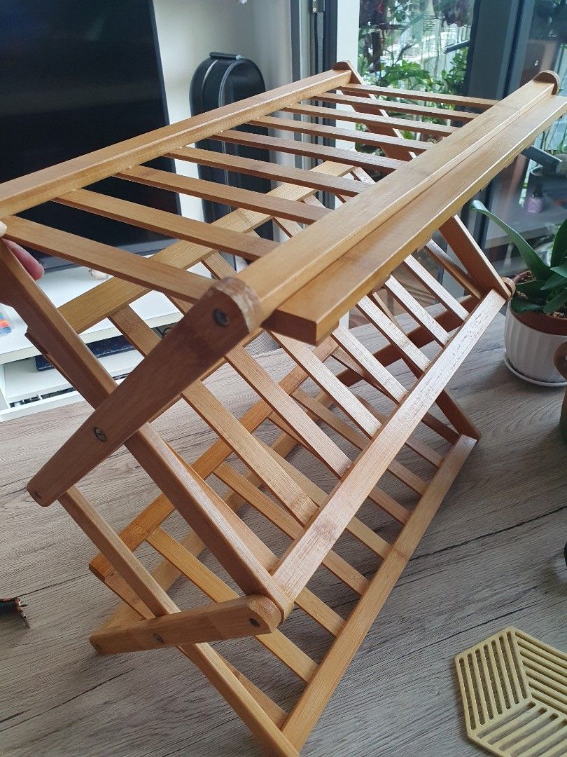 Foldable Bamboo shoe rack japan home, Furniture & Home Living, Home