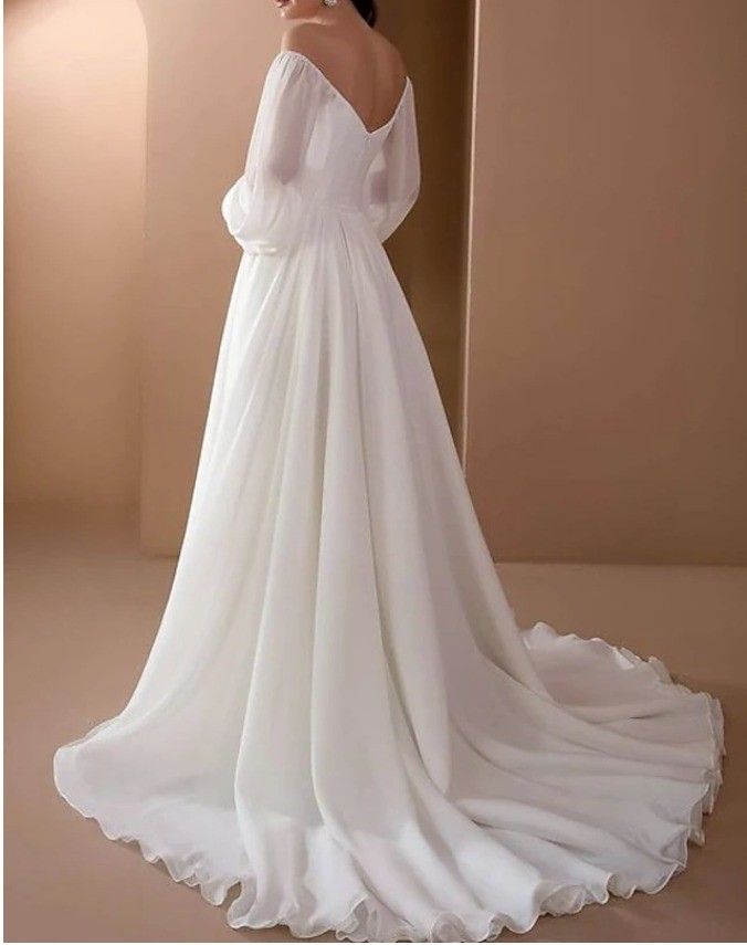 Chiffon wedding hotsell dress