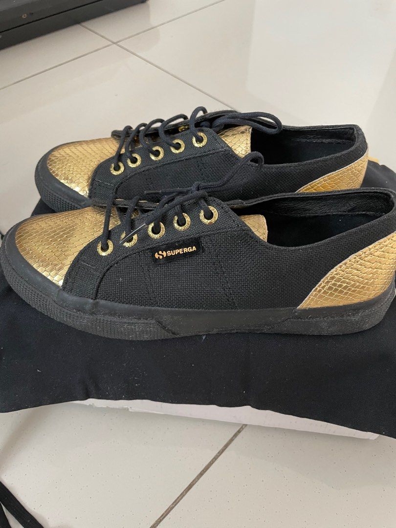 Gold superga sneakers clearance