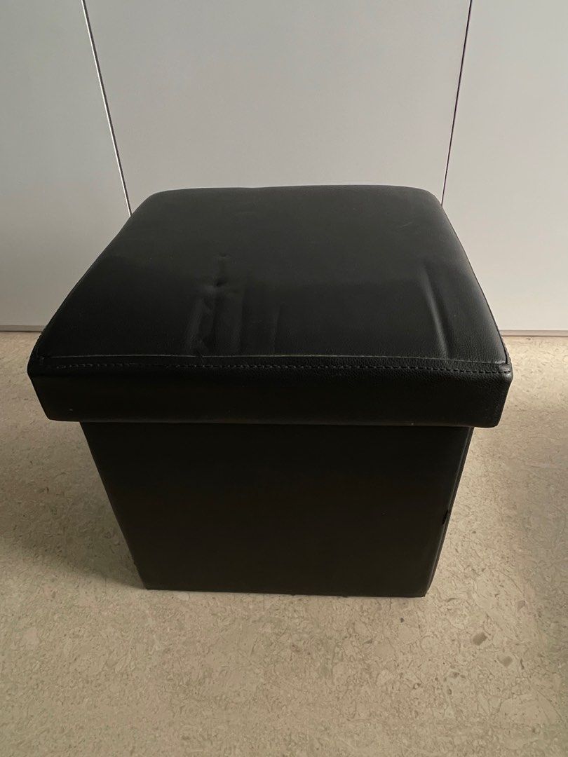 Black Storage Boxes / Seat 38cm Cube, Furniture & Home Living, Home Improvement & Organisation