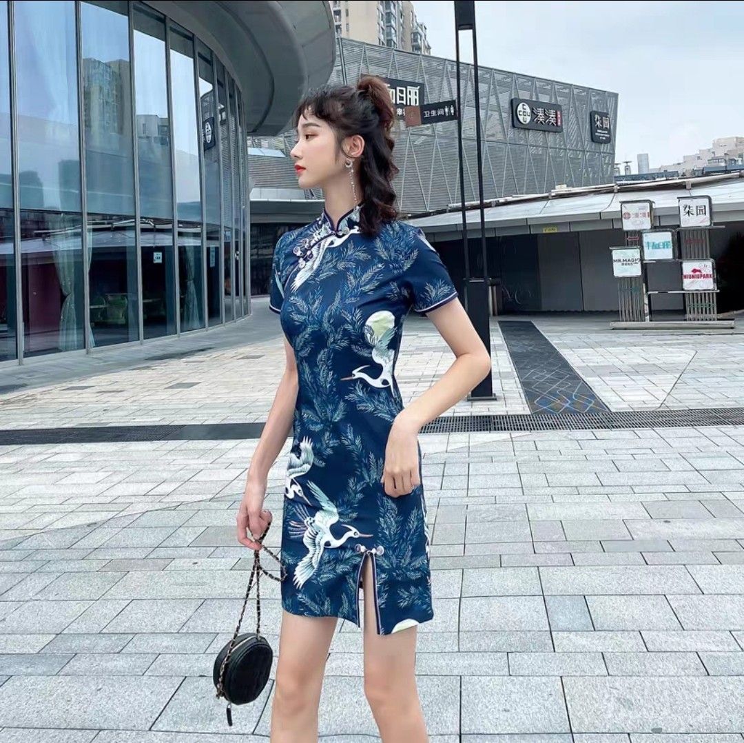 Blue qipao shop