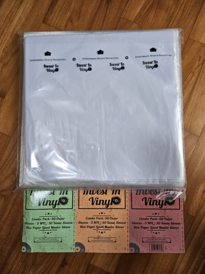 BN) Invest in Vinyl 50 Rice Paper Lined Anti Static Inner Sleeves