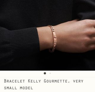 NEW Hermes Kelly Gourmette Bracelet, Large Model Sterling Silver