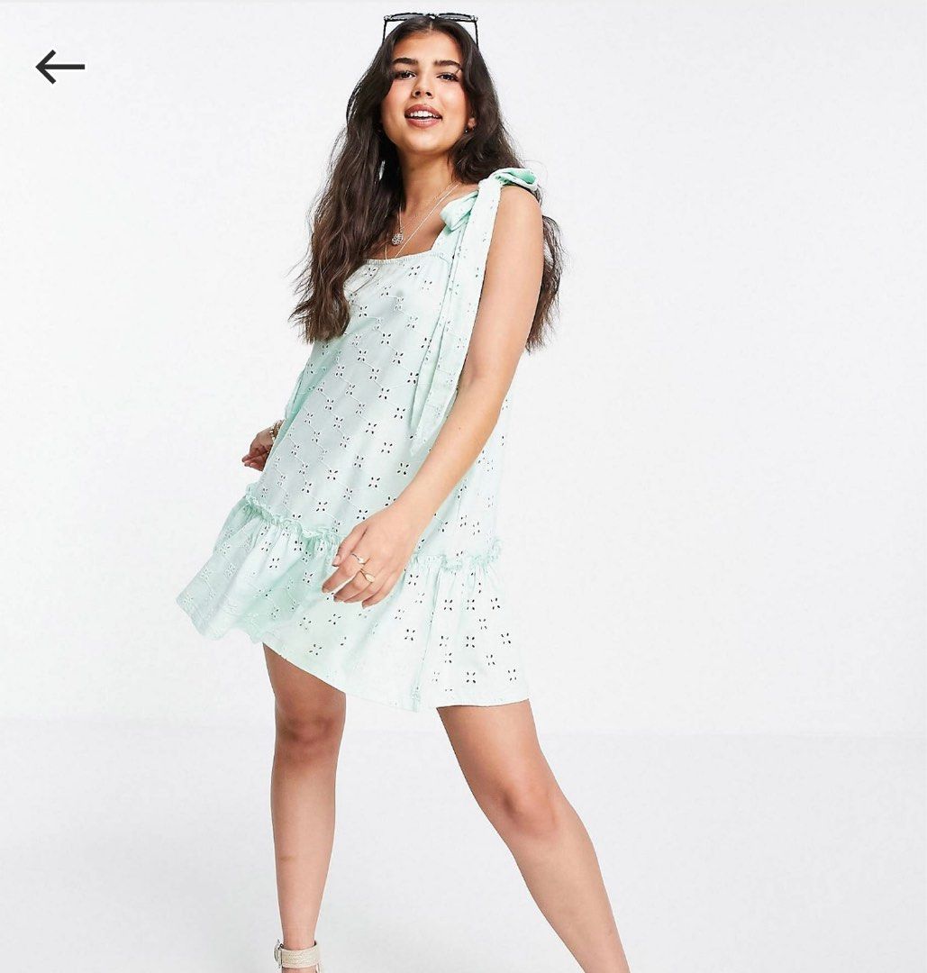 Asos design bandeau midi dress with ruffle pep hem outlet
