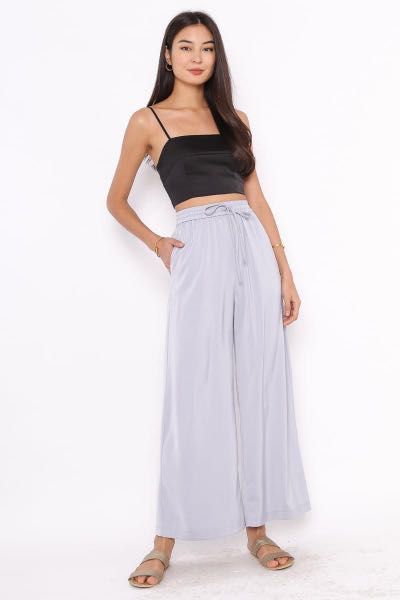 White 2025 satin joggers
