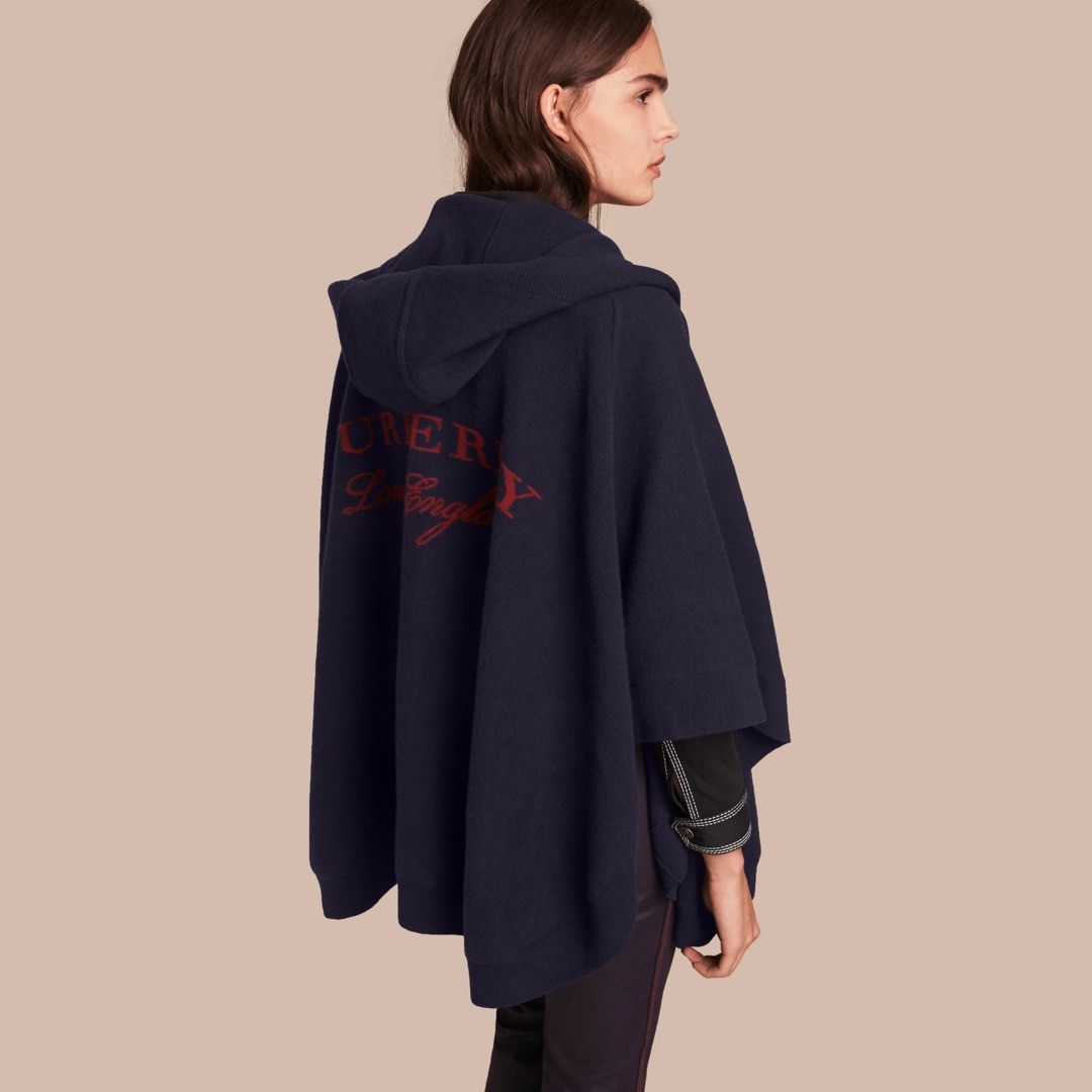 Burberry rosa hooded 2025 wool cape