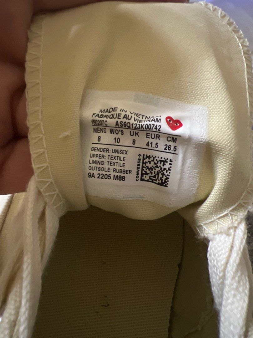 Cdg sizing sales
