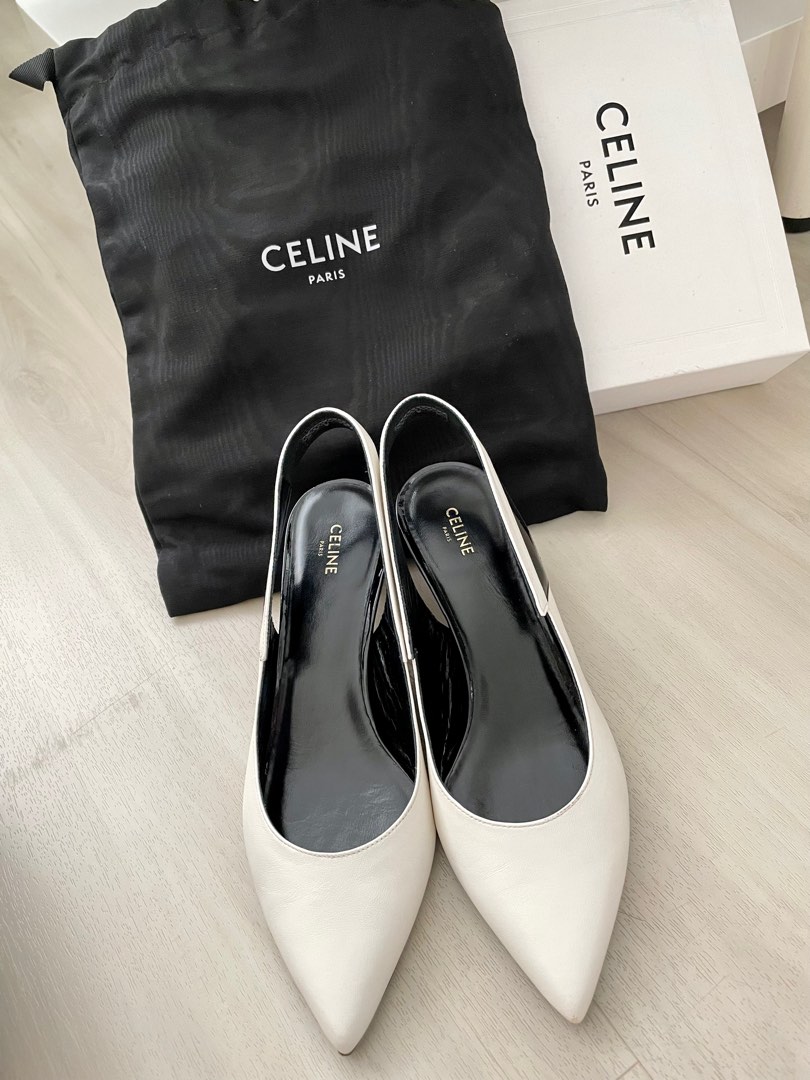 Celine sale white heels