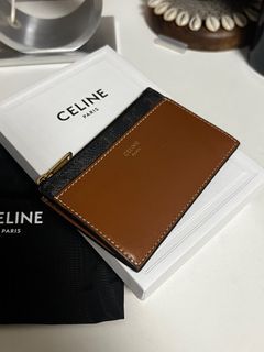 Shop CELINE Card holder with flap in shiny calfskin ( 10I583DPV.38NO) by  salutparis