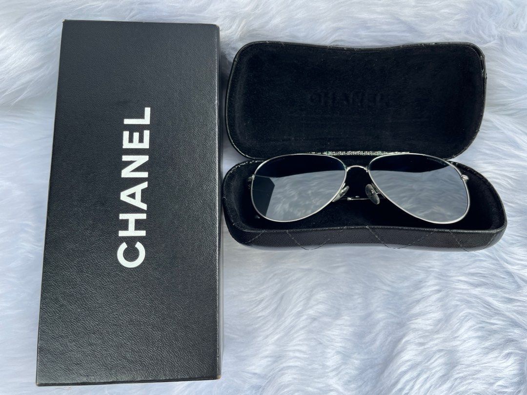Chanel Pilot Sunglasses Gold Brown Chanel Eyewear Avvenice