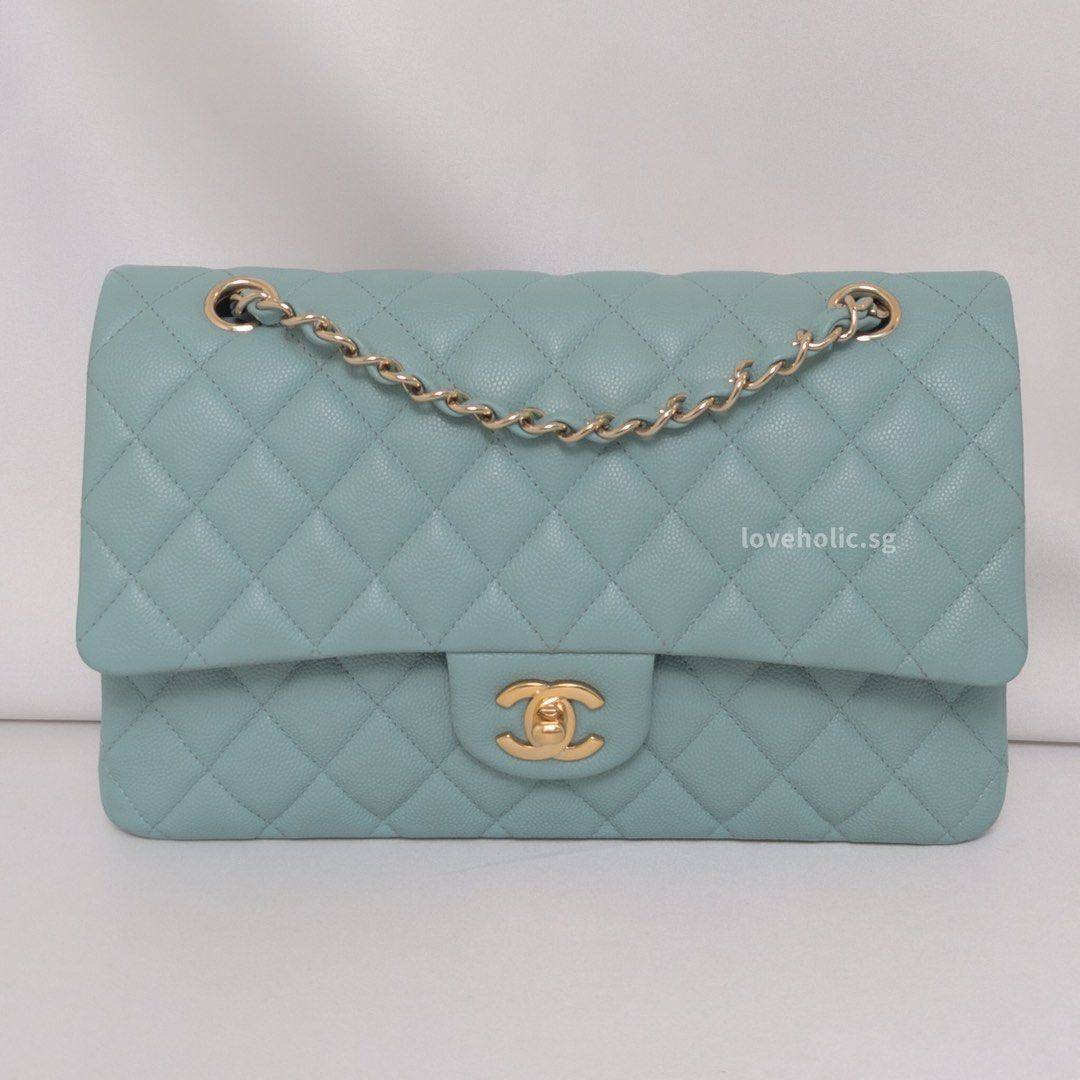 Chanel Classic flap medium  20c Tiffany blue caviar gold hardware, Women's  Fashion, Bags & Wallets, Purses & Pouches on Carousell