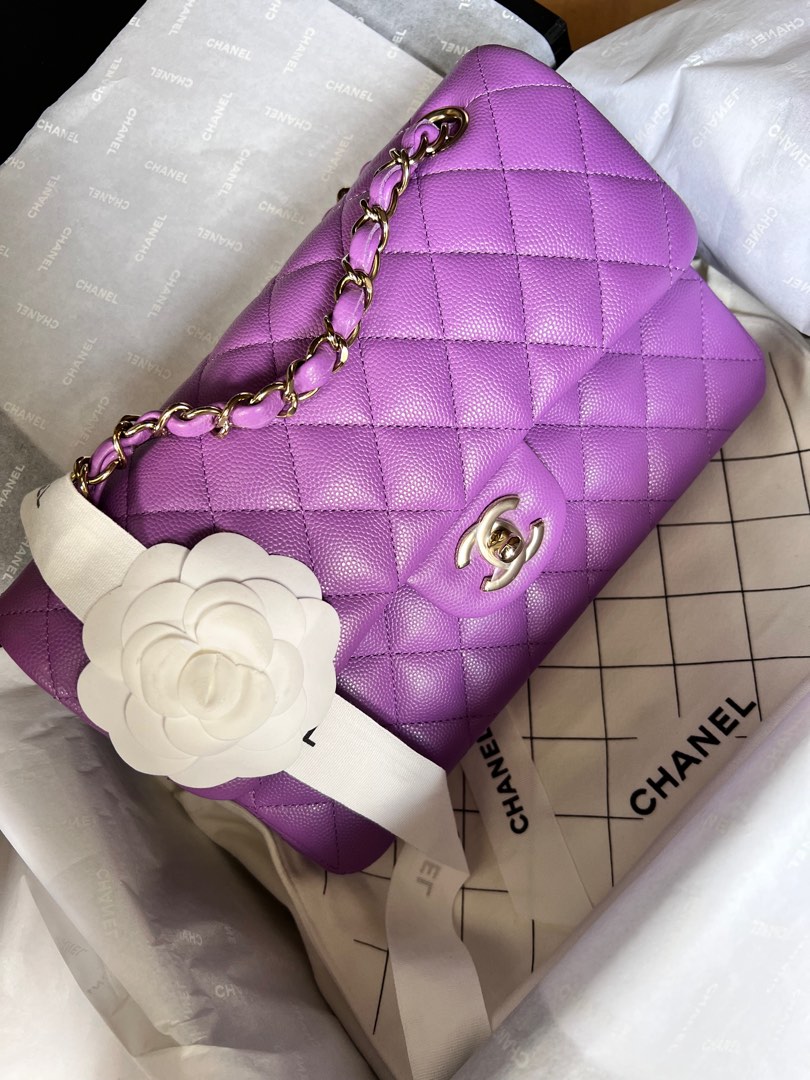 Chanel classic small flap 22S purple, Luxury, Bags & Wallets on Carousell