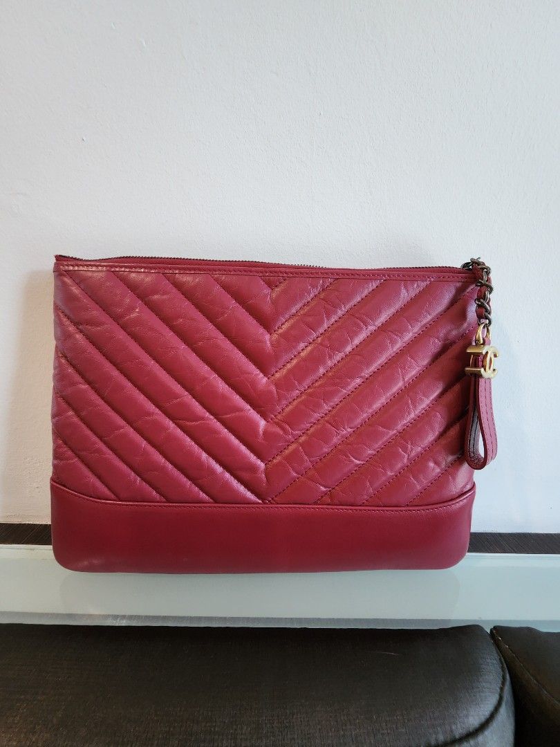 Chanel Convertible Gabrielle Flap Bag Chevron Leather Small