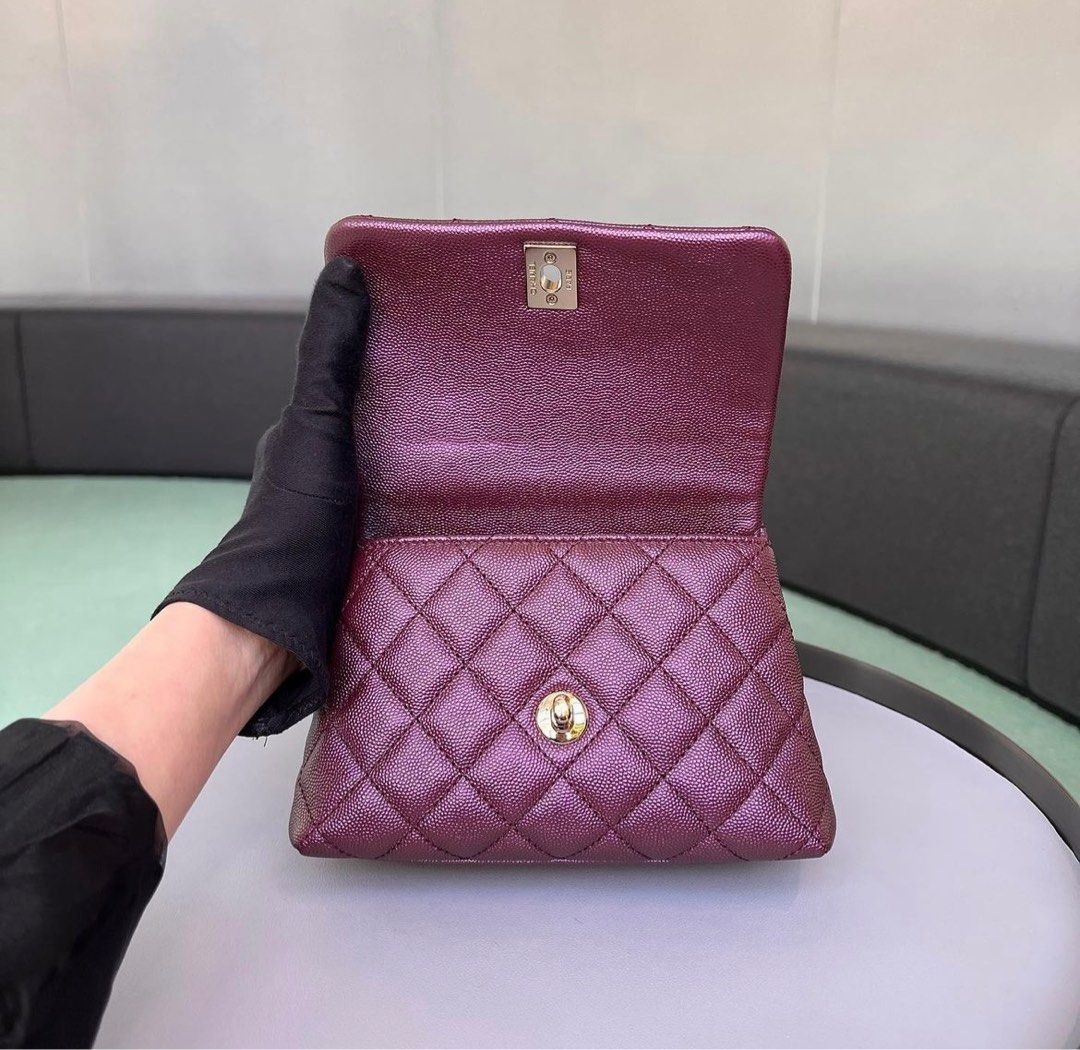 Chanel Coco Handle Mini Caviar Iridescent purple / Lghw, Luxury, Bags &  Wallets on Carousell
