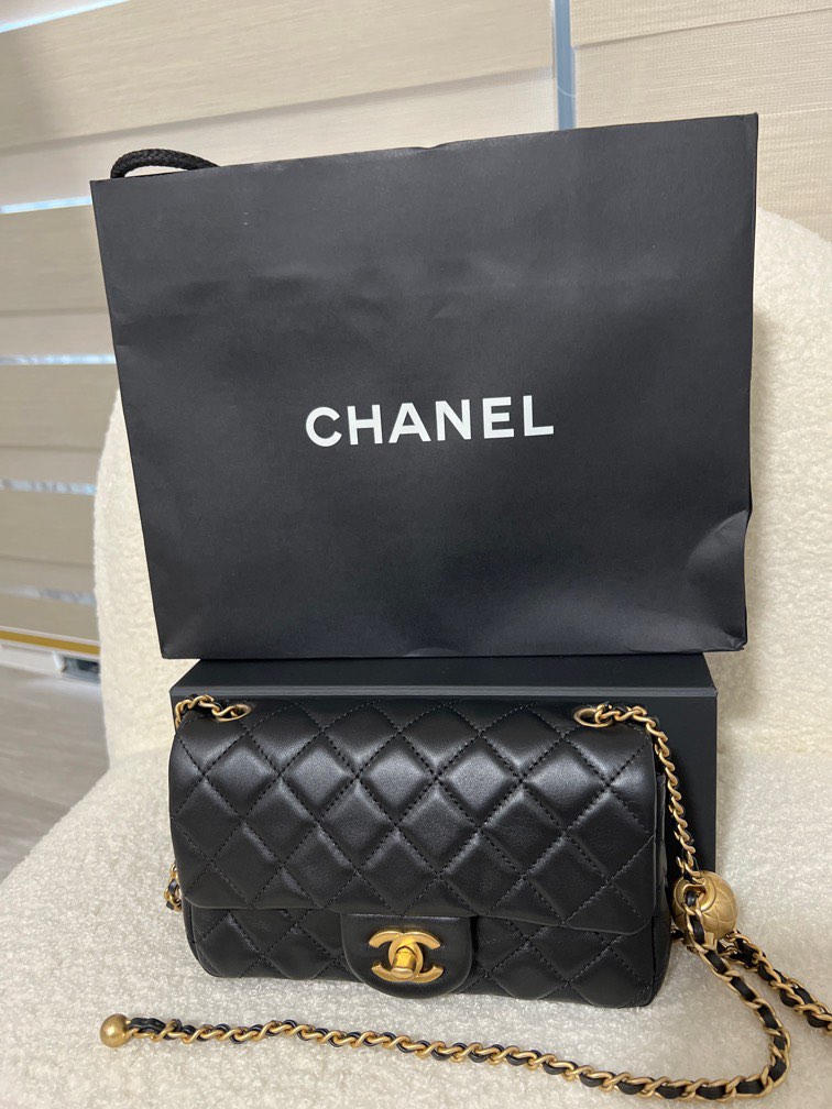 Chanel Pearl Crush Mini Rectangle in Black Lambskin AGHW, Luxury, Bags &  Wallets on Carousell