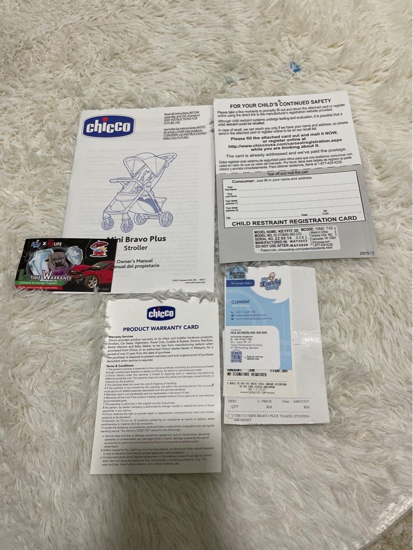 Chicco keyfit discount 30 warranty