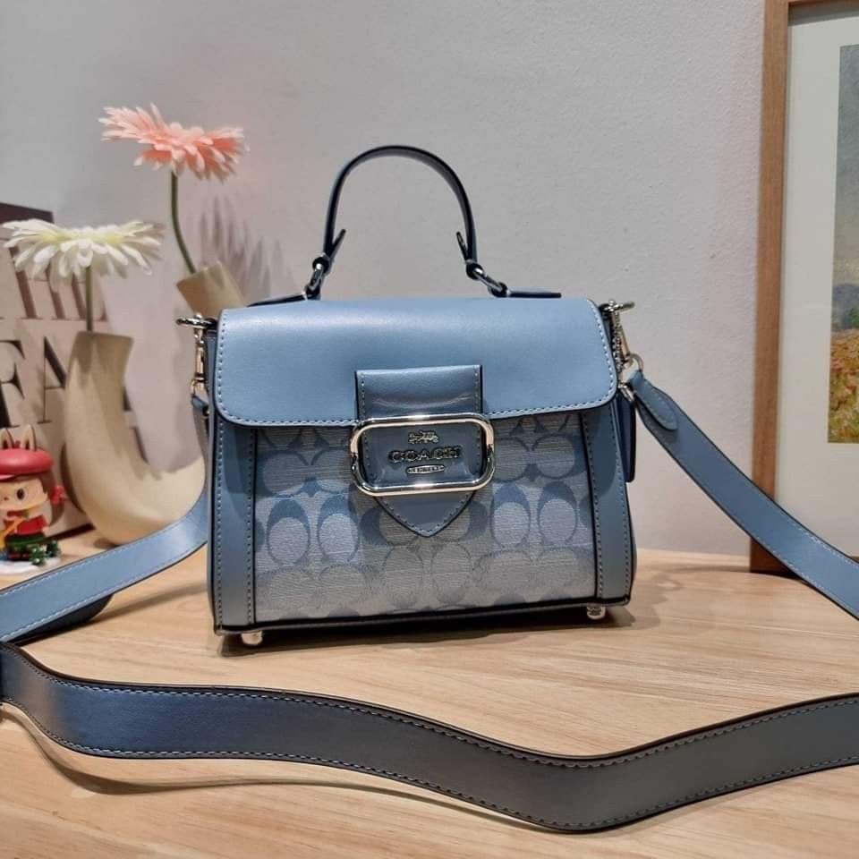 Coach Top Handle Satchel In Signature Chambray on Carousell