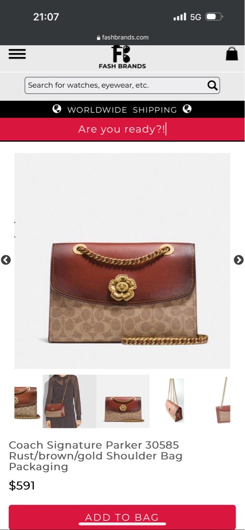 Coach signature parker bag deals