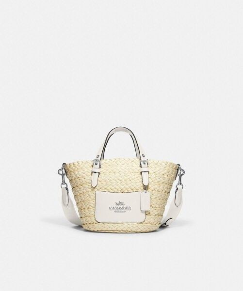 Coach Small Straw Tote Bag, Women's Fashion, Bags & Wallets, Beach Bags ...