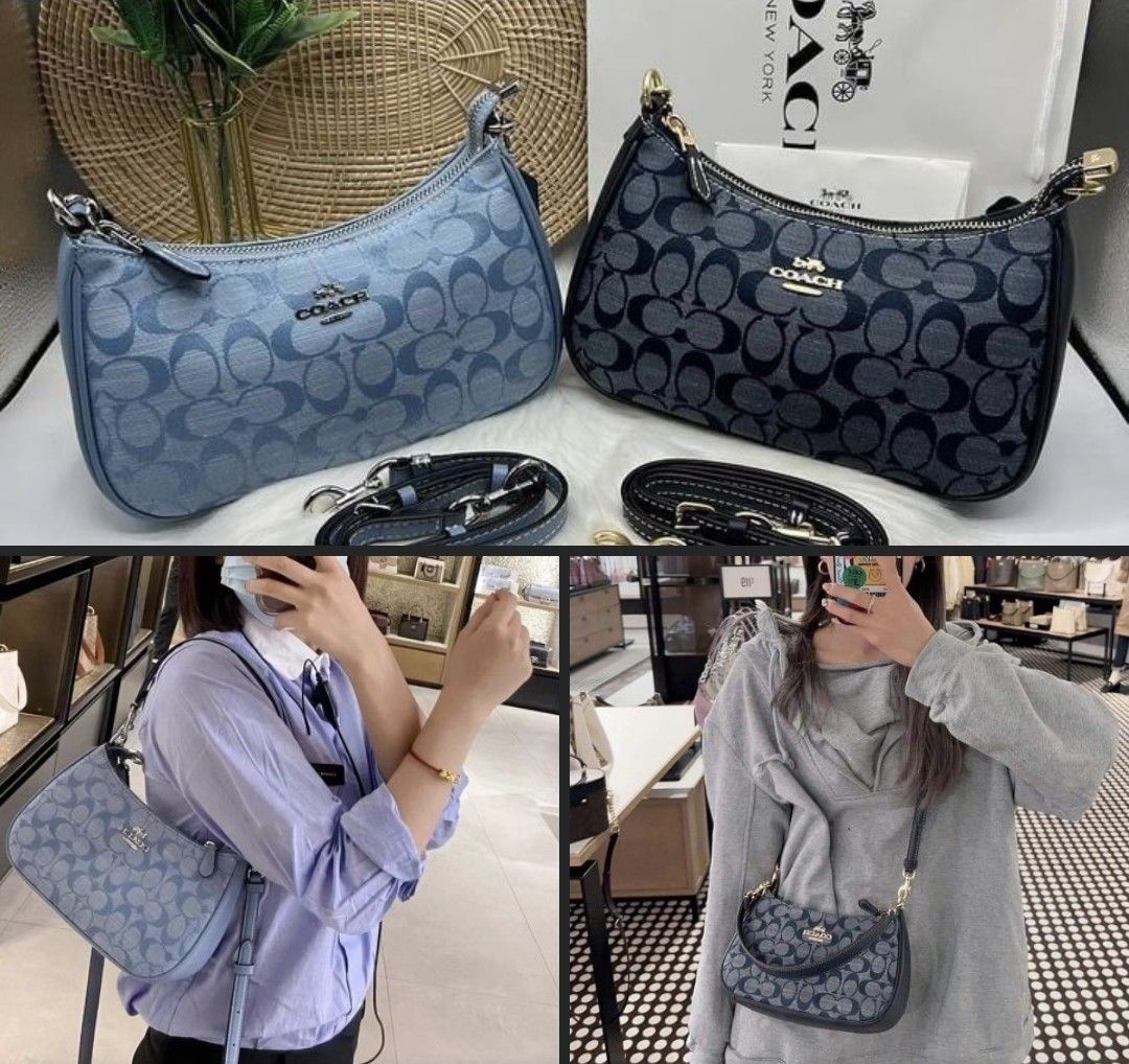 Coach teri shoulder bag in signature chambray women s fashion bags